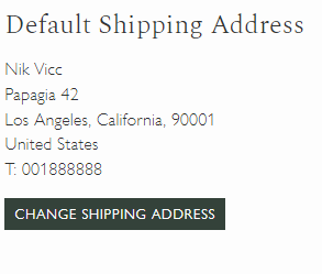 Change Shipping Address