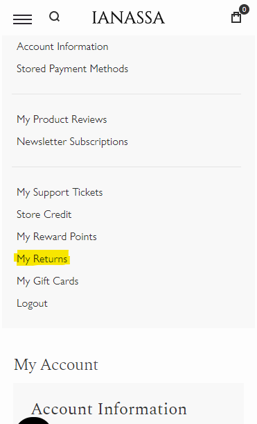 my account returns