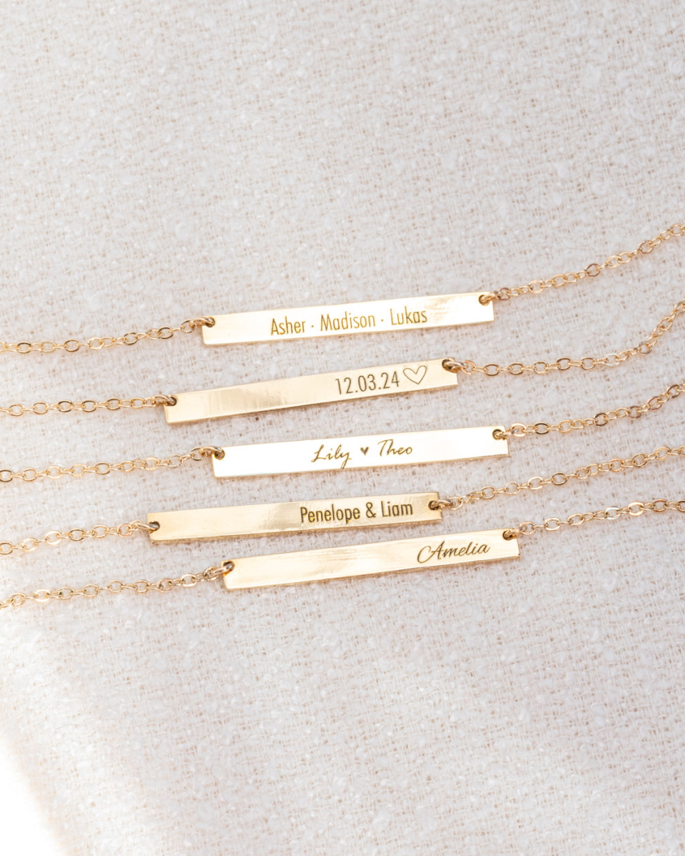 Custom Name Bar Necklace