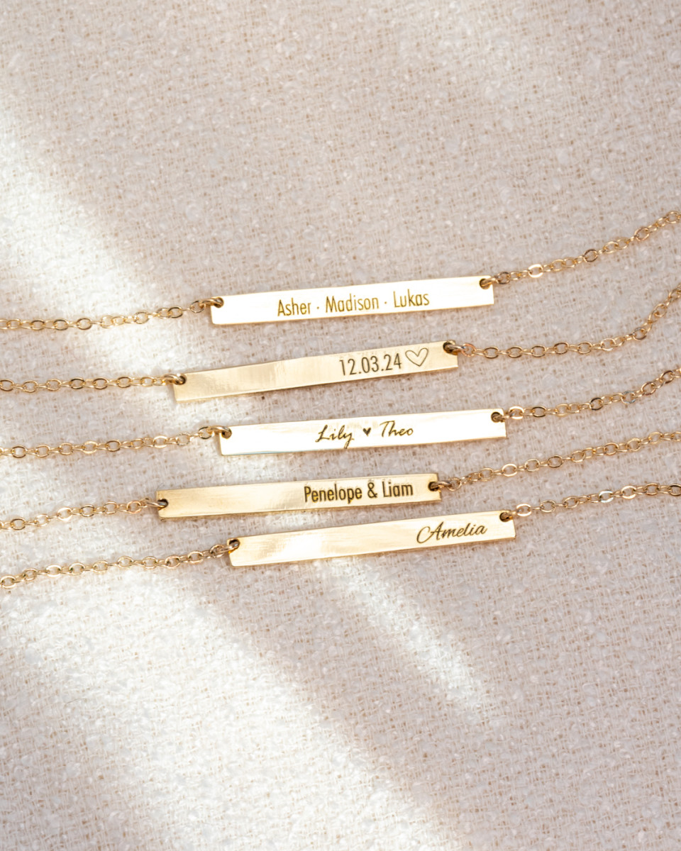 Custom Name Bar Necklace