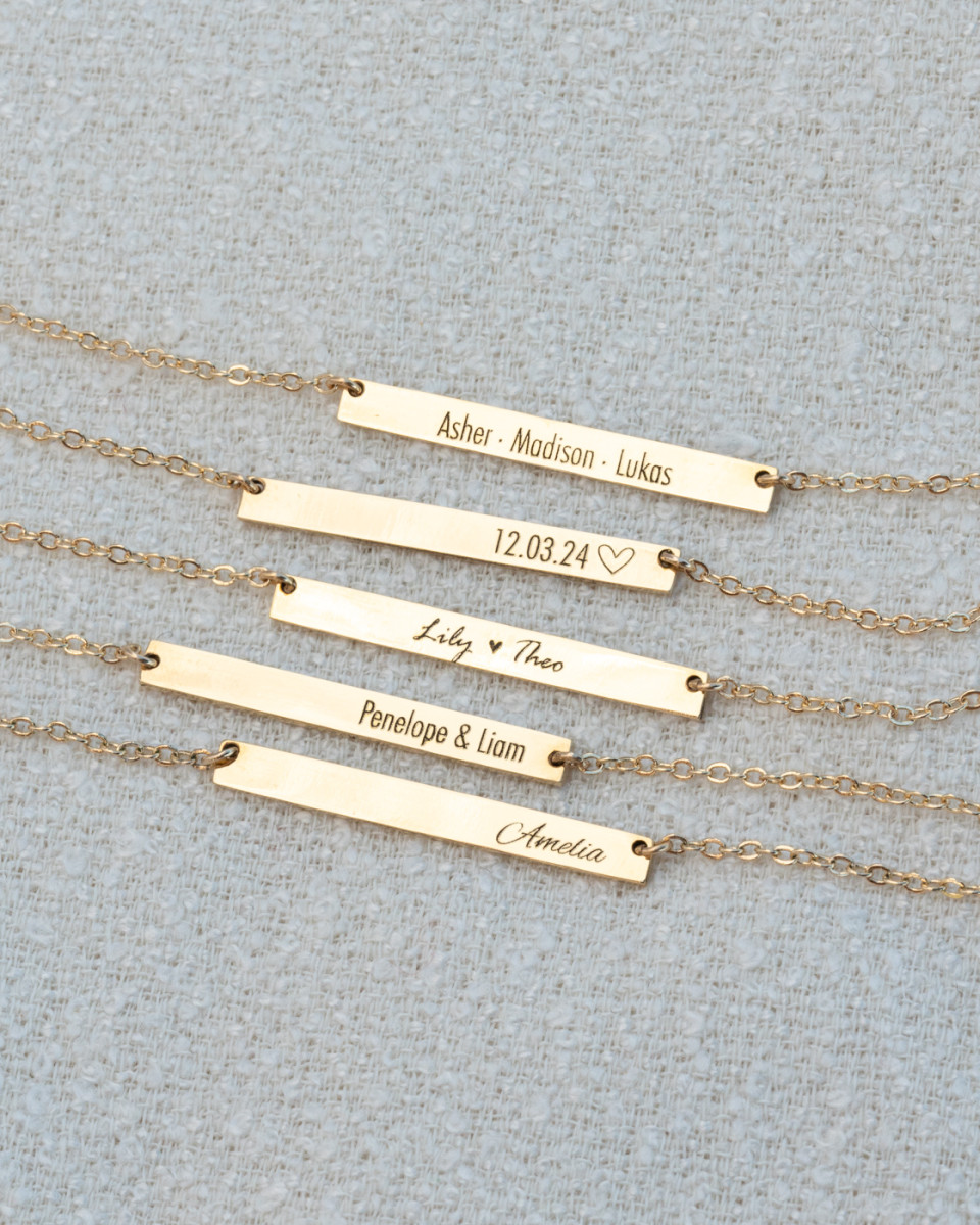 Custom Name Bar Necklace