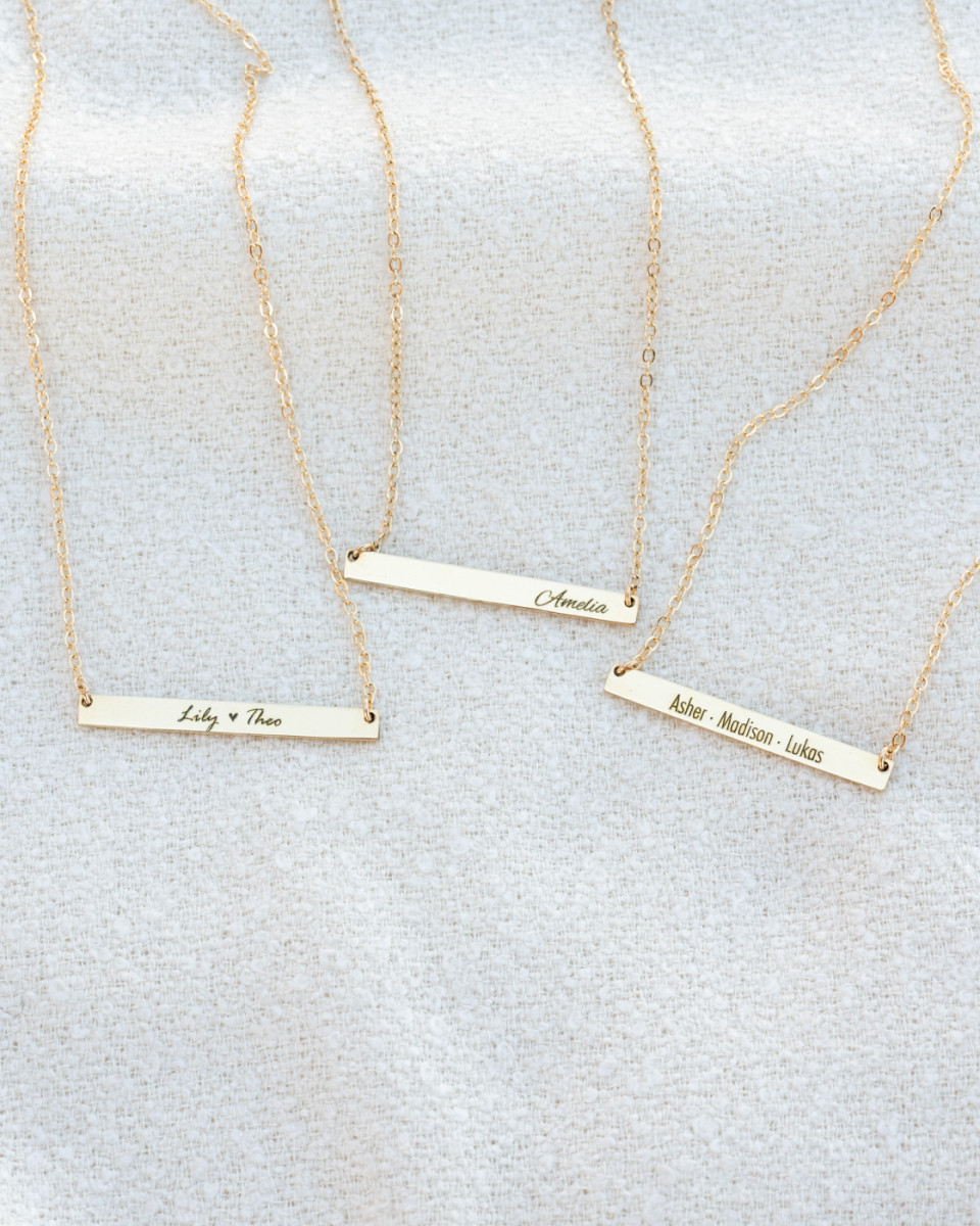Custom Name Bar Necklace