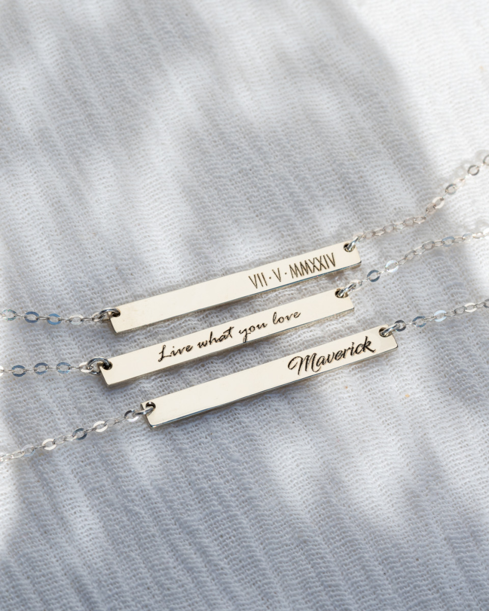 Custom Name Bar Necklace