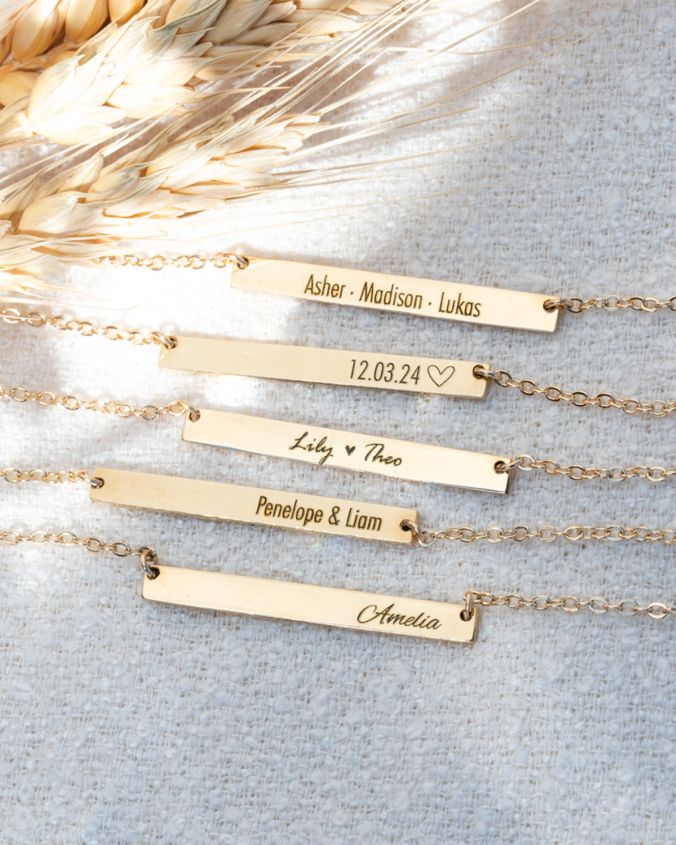 Custom Name Bar Necklace