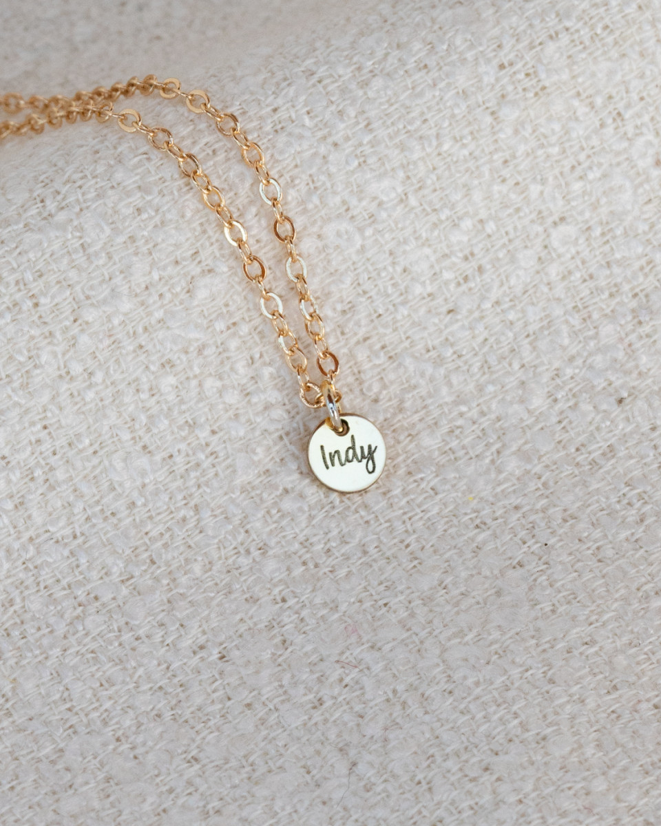 Personalized Disk Necklace - 6mm