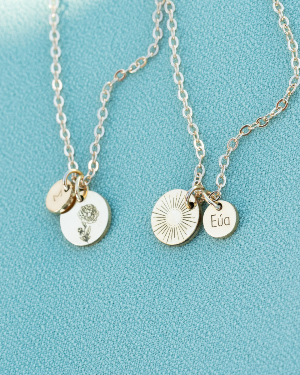 Personalized Disk Necklace Greek- 6mm