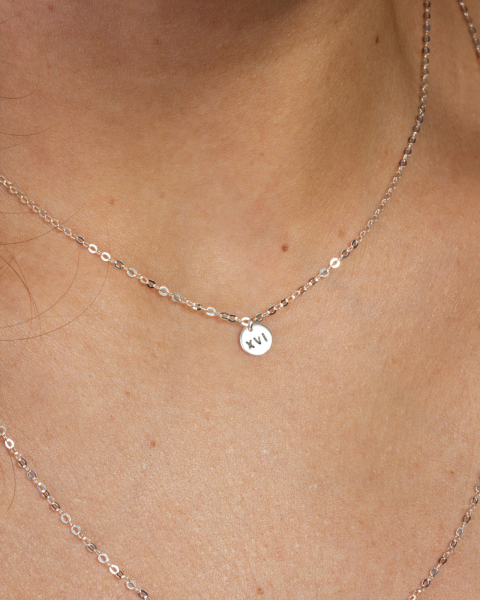 Personalized Disk Necklace Greek- 6mm