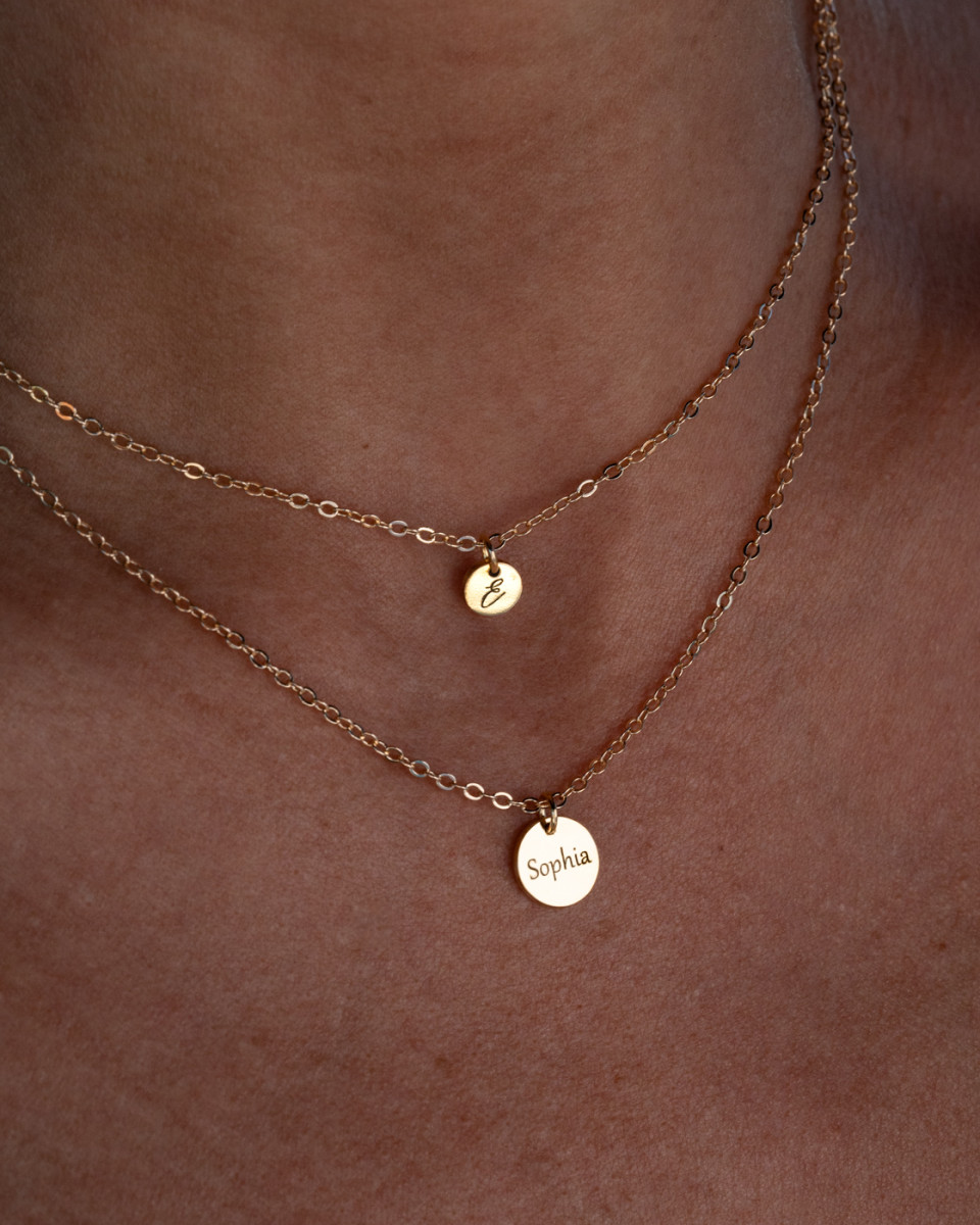 Personalized Disk Necklace Greek- 6mm