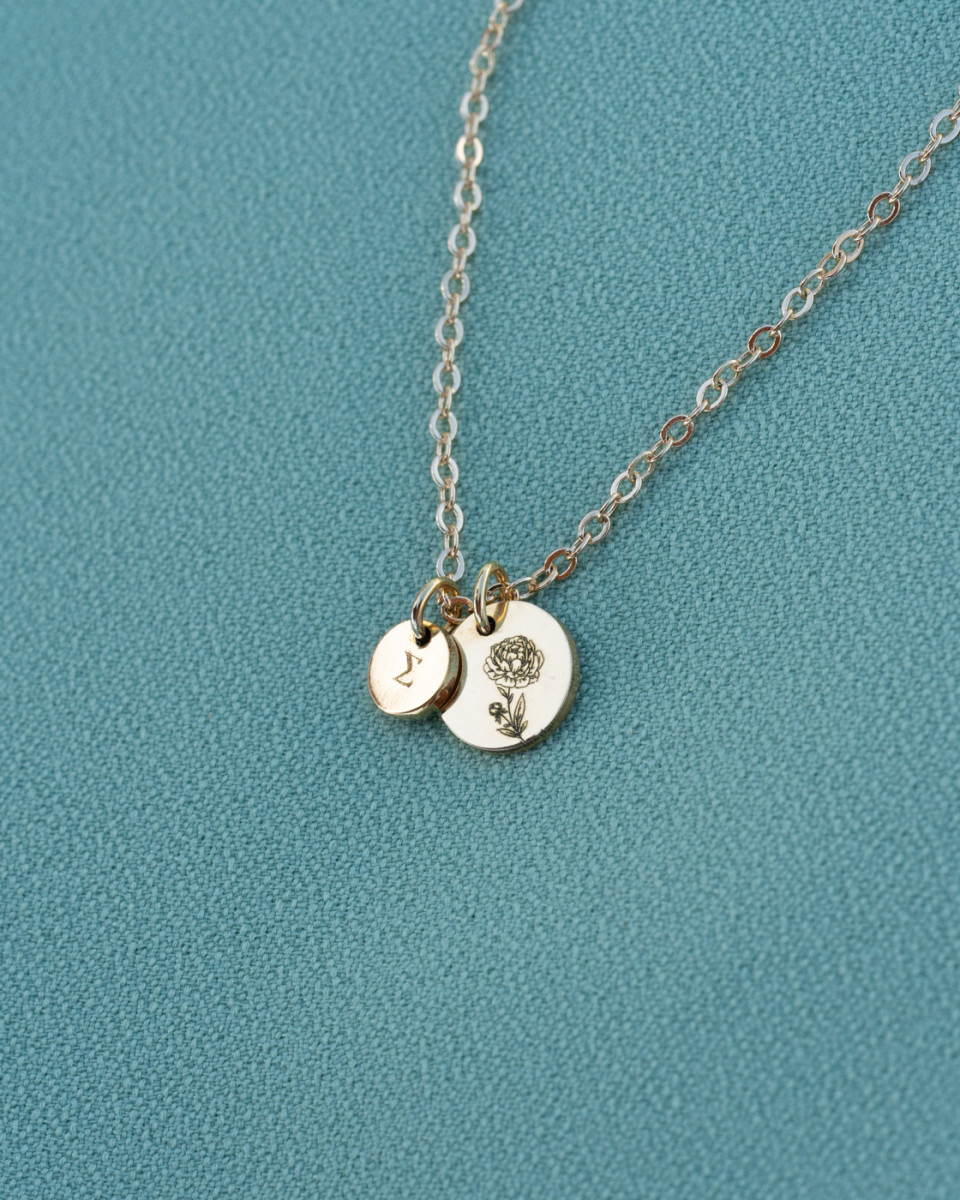 Personalized Disk Necklace Greek- 6mm