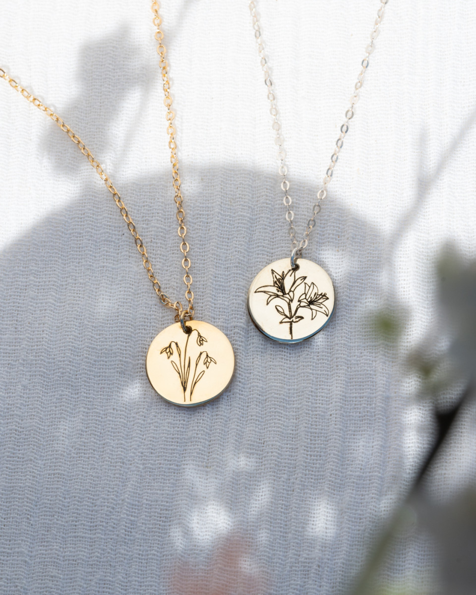 Birth Flower Personalized Necklace