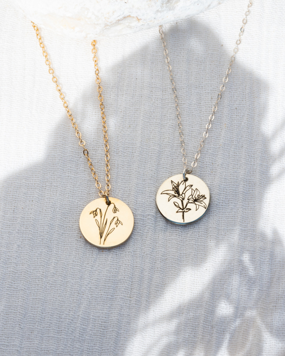 Birth Flower Personalized Necklace