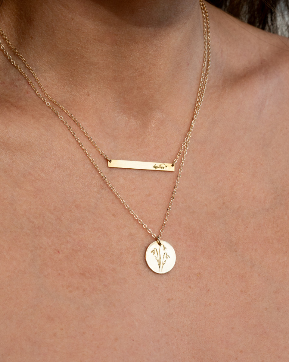 Birth Flower Personalized Necklace