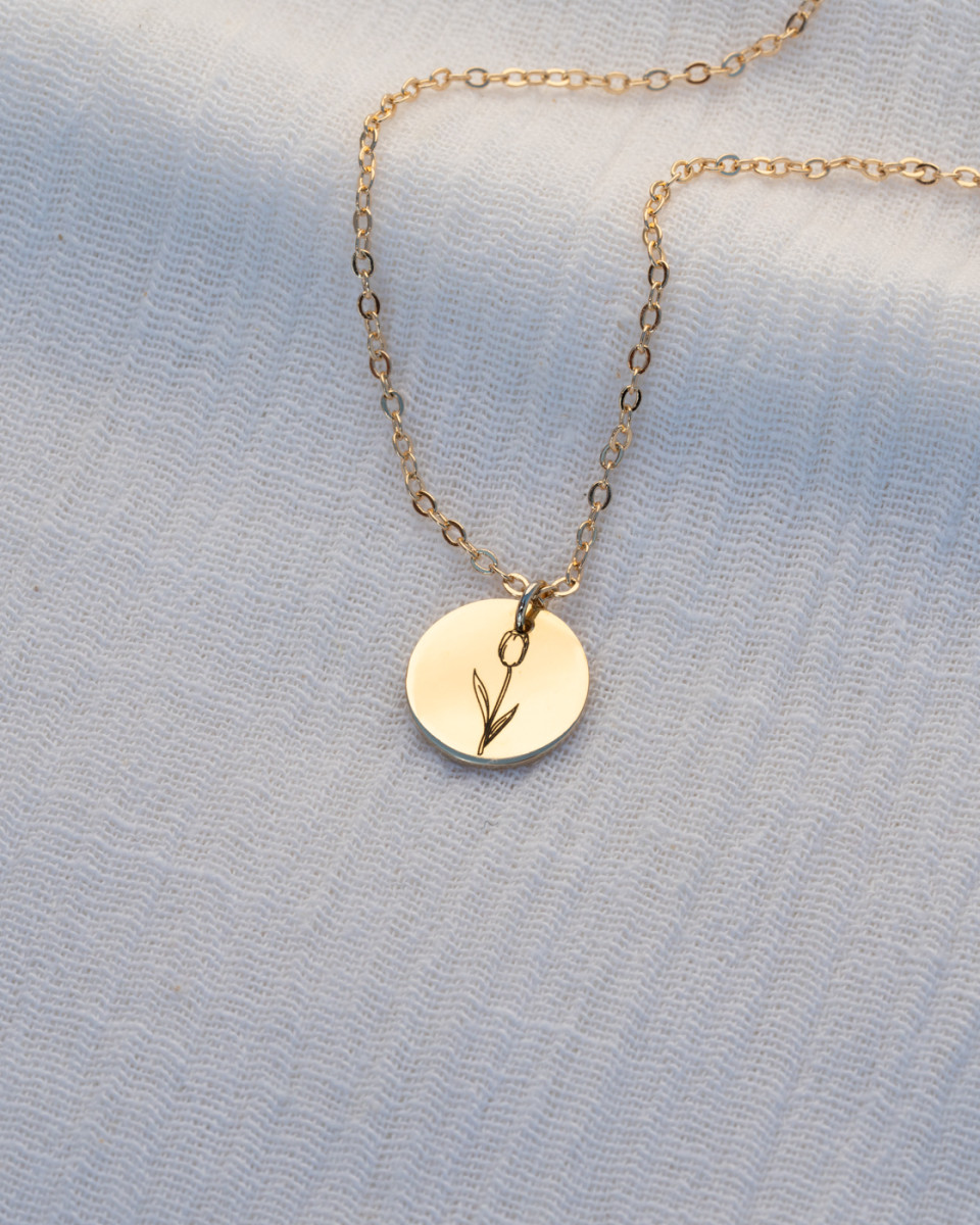Birth Flower Personalized Necklace