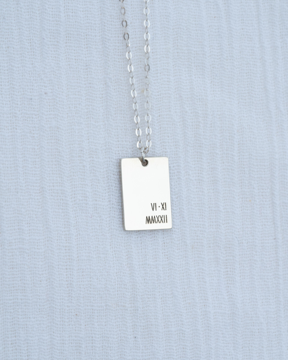 Personalized Rectangle Necklace Greek
