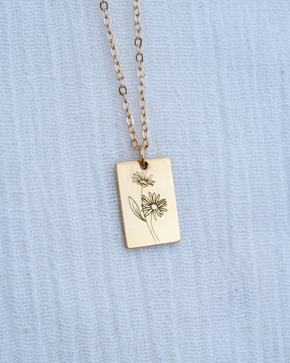Personalized Rectangle Necklace Greek