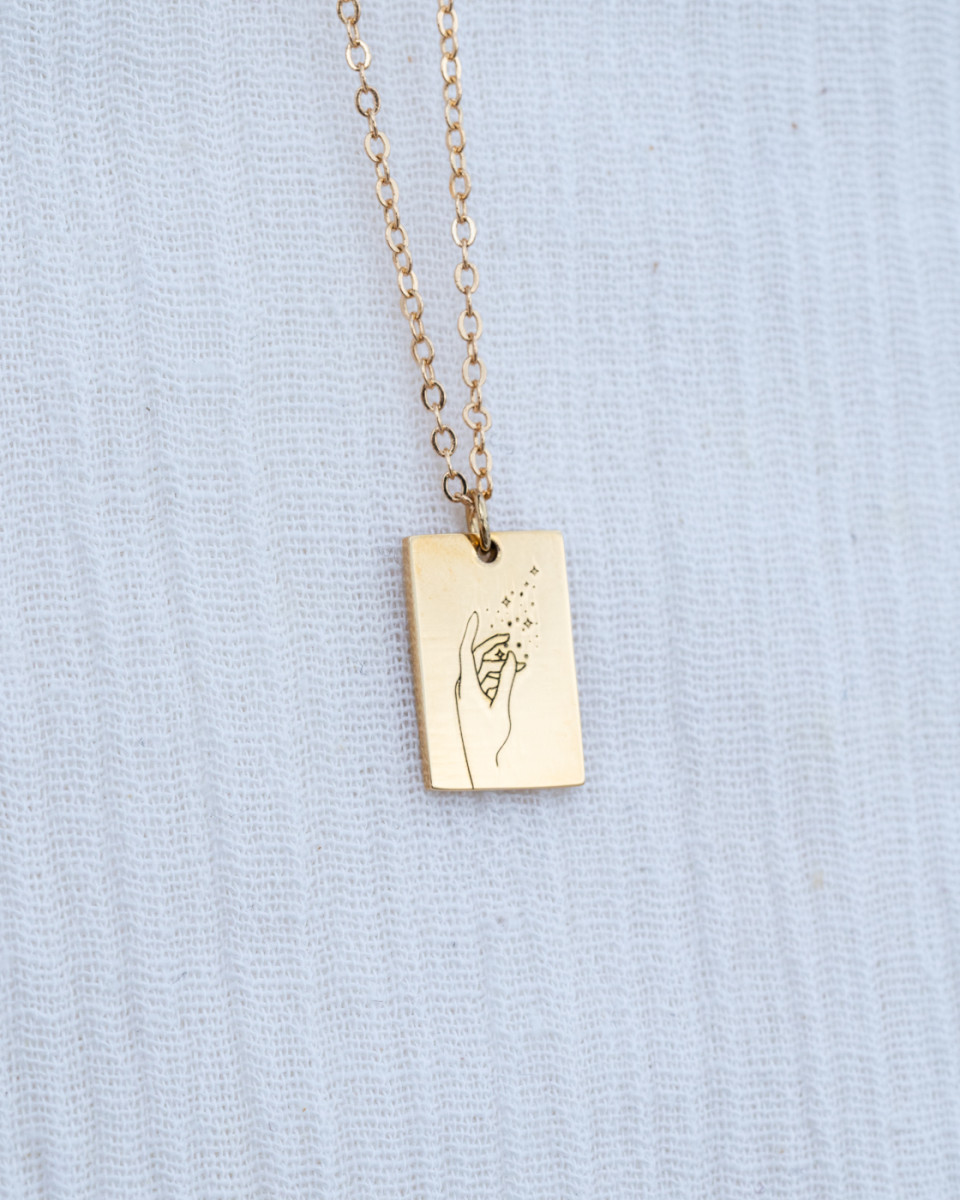Personalized Rectangle Necklace Greek