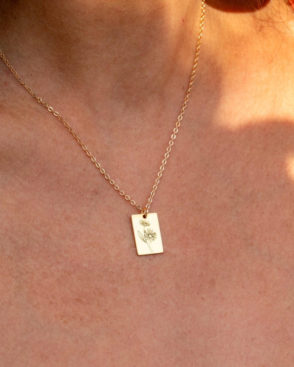 Personalized Rectangle Necklace Greek