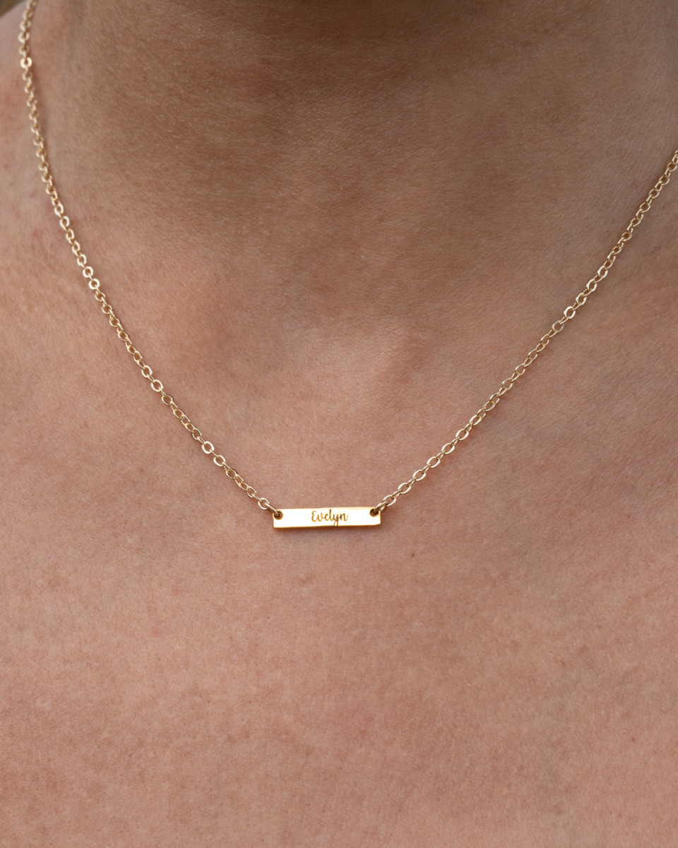 Personalized Tiny Bar Necklace