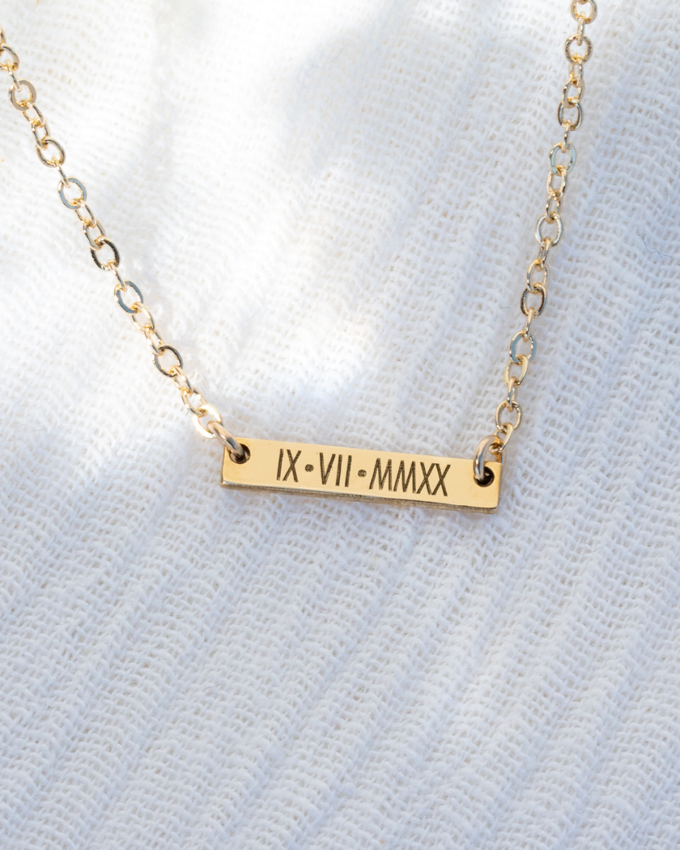 Personalized Tiny Bar Necklace