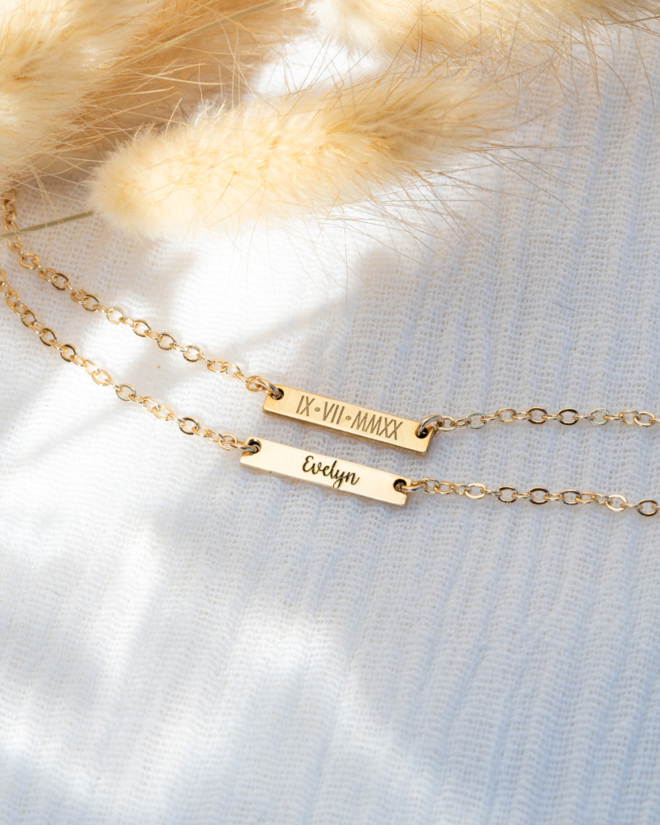 Personalized Tiny Bar Necklace