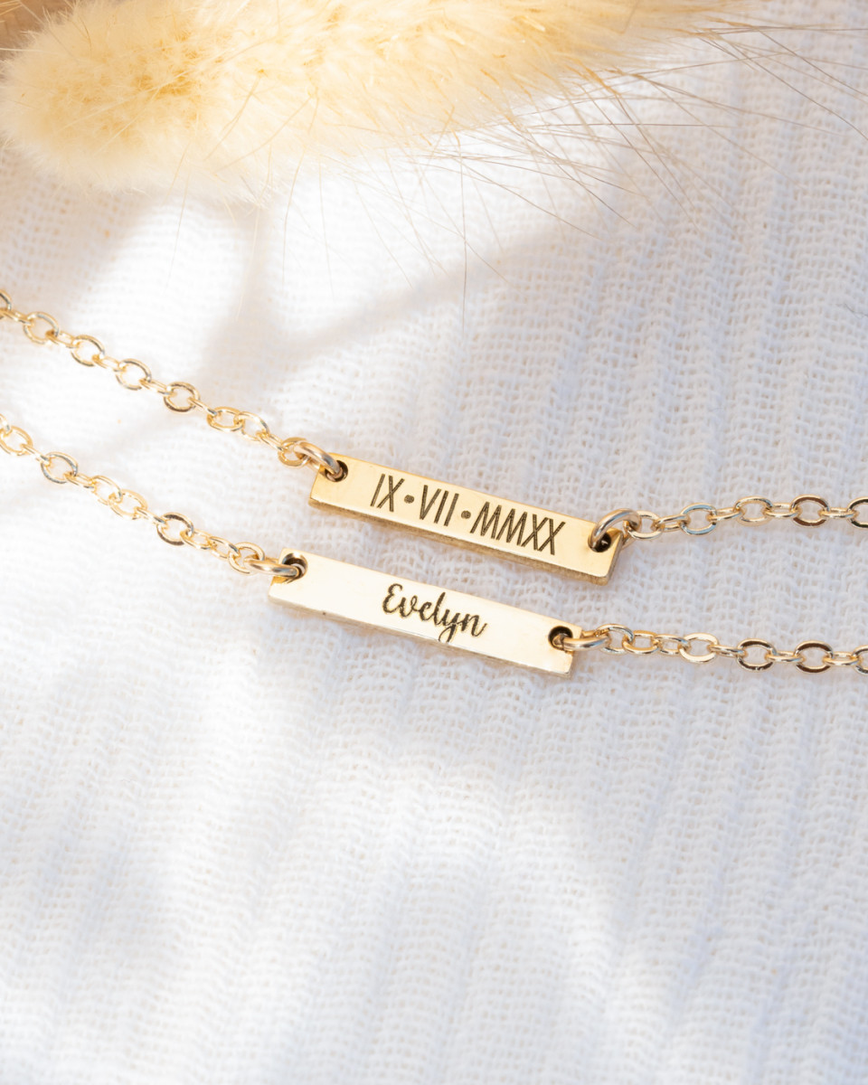 Personalized Tiny Bar Necklace