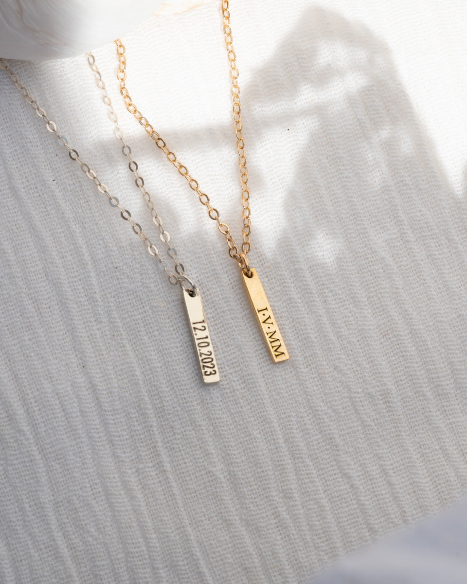 Personalized Vertical Bar Necklace - 3x16