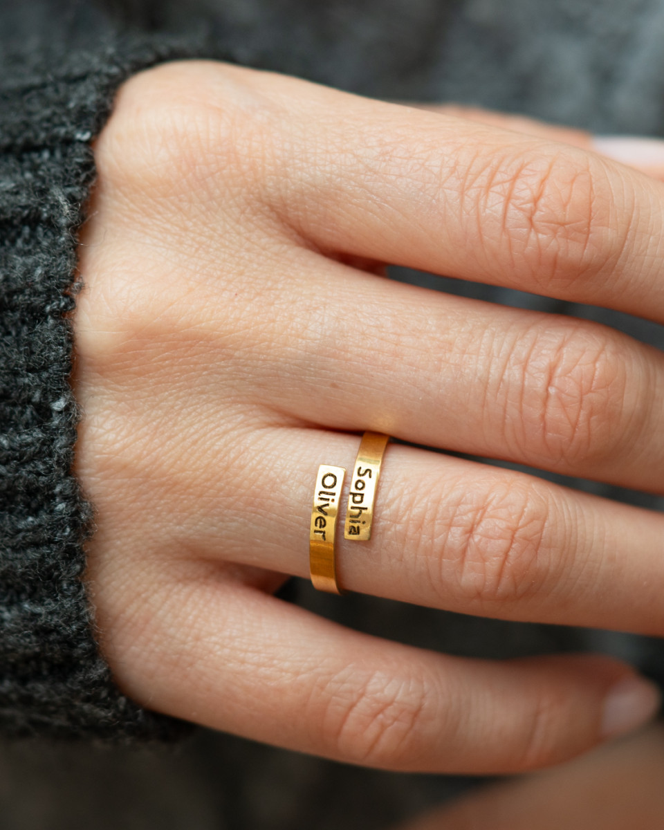 Wrapped Personalized Band Ring - 3mm