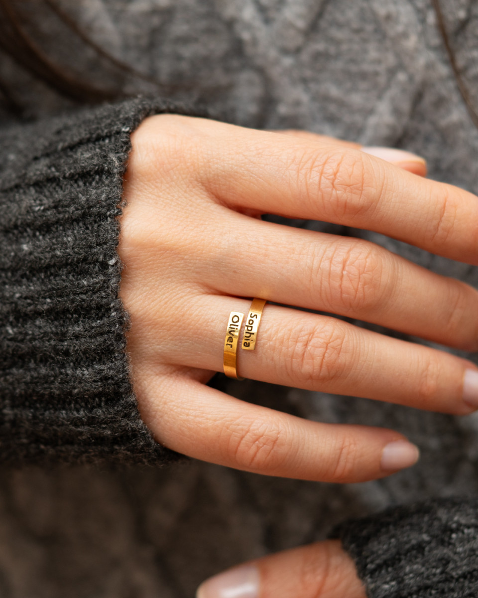 Wrapped Personalized Band Ring - 3mm