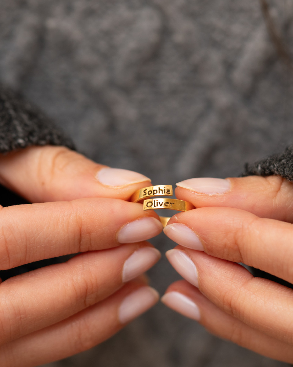 Wrapped Personalized Band Ring - 3mm