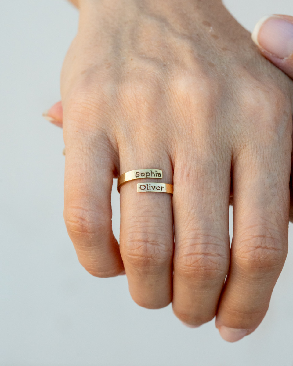 Wrapped Personalized Band Ring - 3mm