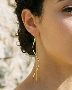 Χρυσά περαστά σκουλαρίκια υποαλλεργικά