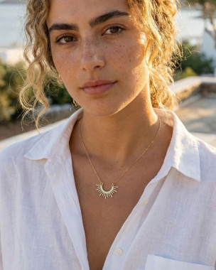 Χρυσό Κολιέ Ήλιος Ανοξείδωτο