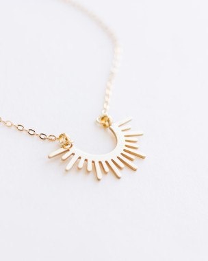 Χρυσό Κολιέ Ήλιος Ανοξείδωτο