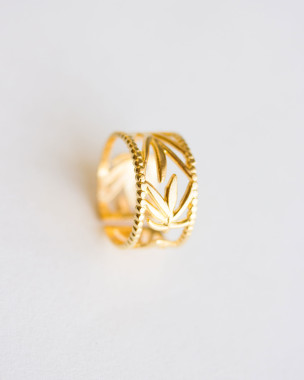 Ρυθμιζόμενο επιχρυσωμένο δαχτυλίδι ελιάς