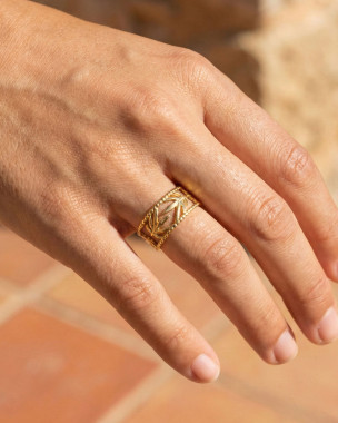 Ρυθμιζόμενο επιχρυσωμένο δαχτυλίδι ελιάς