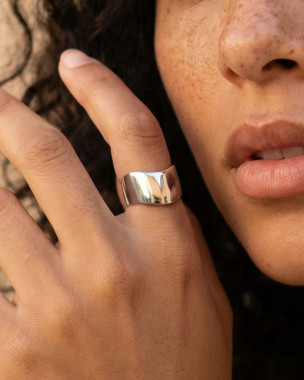 Ανοξείδωτο ευρύ ρυθμιζόμενο δαχτυλίδι