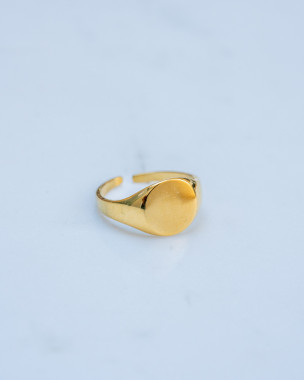 Χρυσό Ρυθμιζόμενο Δαχτυλίδι Σφραγίδα