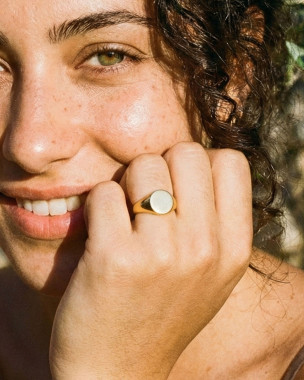 Χρυσό Ρυθμιζόμενο Δαχτυλίδι Σφραγίδα