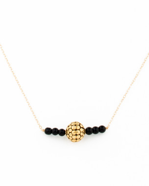 14k Goldfilled Onyxperlen Halskette