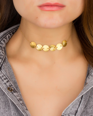 Disc Choker Necklace