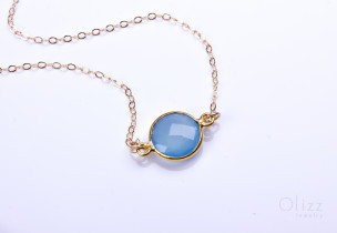 Bracelet Chalcedony Plaqué Or délicat