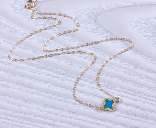 Gold Turquoise Kleeblatt Armband