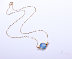 Goldfilled Chalcedon Kette Aqua