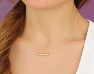 Collier Barre Plaqué Or Minimaliste