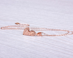 Collier Cœur Plaqué Or Rose