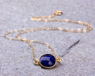 Collier Lapis Lazuli Plaqué Or
