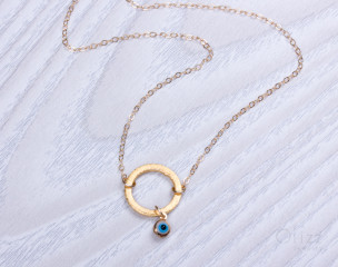 Collier Plaqué Or Œil Protecteur Infini