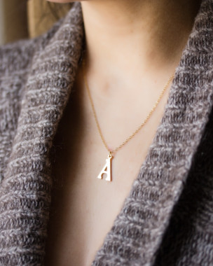 14k Gold Initiale Halskette