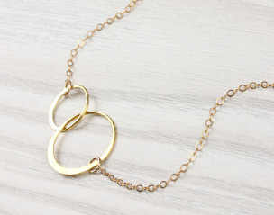 Collier Plaqué Or Cercles Infini