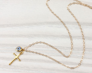 14k Goldfilled Kreuz Halskette
